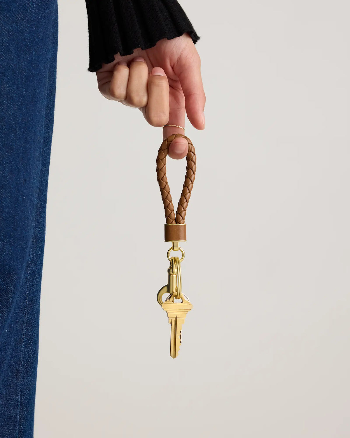 Italian Leather Braided Key Ring (2-Pack) - US 7800