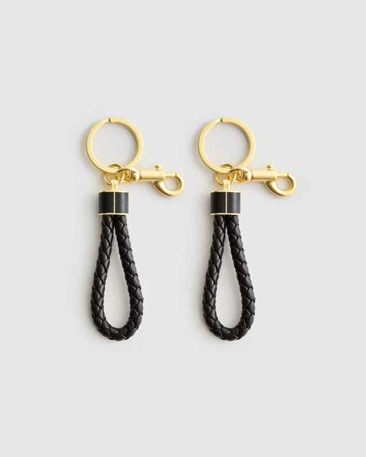Italian Leather Braided Key Ring (2-Pack) - US 7538