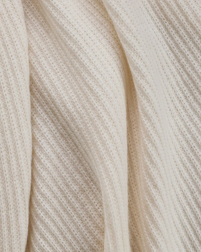 Ribbed Knit Cashmere Throw - US 0574