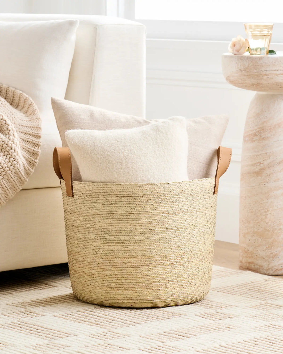 Handwoven Round Palm Baskets (Set of 2) - US 1819