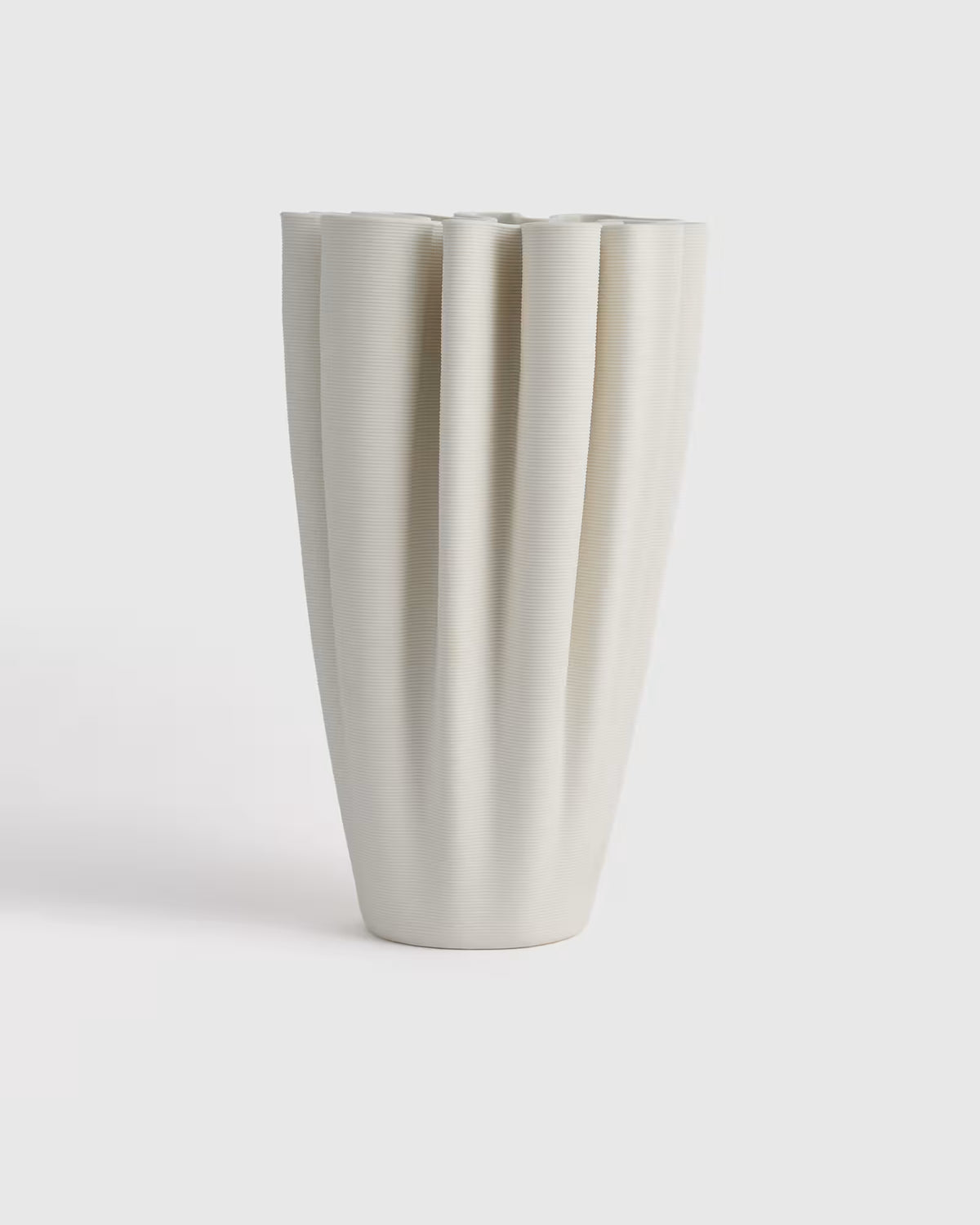 Sculptural Rippled Ceramic Vase - US 5564