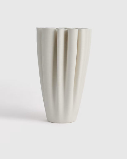 Sculptural Rippled Ceramic Vase - US 5564