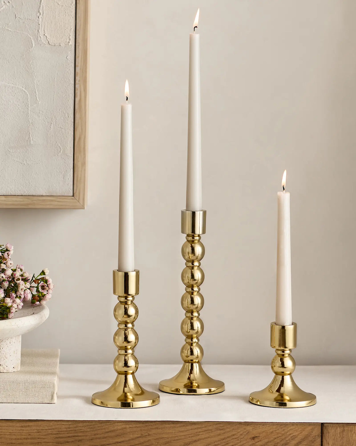 Brass Candlestick Holders (Set of 3) - US 3305