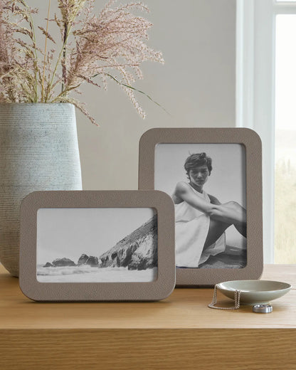 Shagreen Leather Picture Frames - (Set of 2) - US 7733