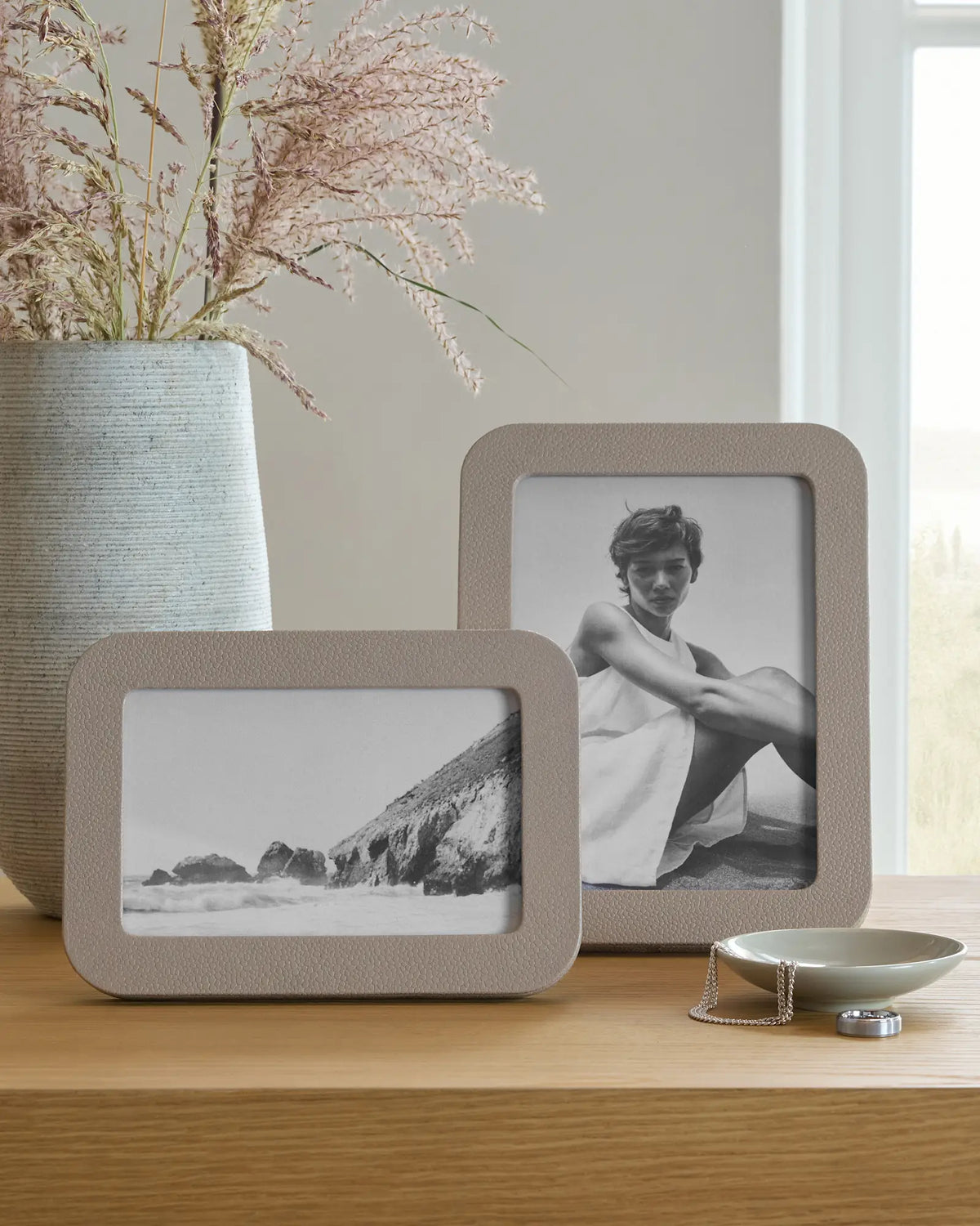 Shagreen Leather Picture Frames - US 6879