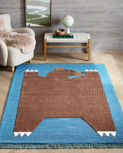 Playful Animals Hand-Tufted Wool Rug - US 1577