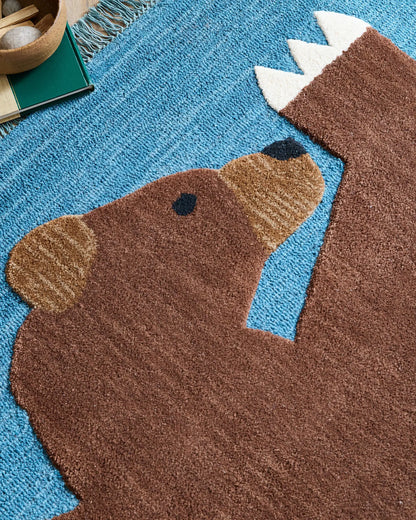 Playful Animals Hand-Tufted Wool Rug - US 1577