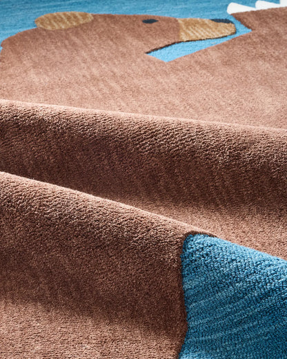 Playful Animals Hand-Tufted Wool Rug - US 1577