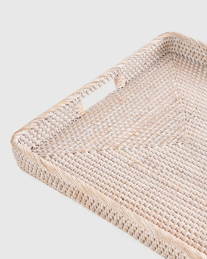 Handwoven Rattan Rectangular Tray - US 6373