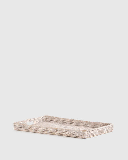 Handwoven Rattan Rectangular Tray - US 6373