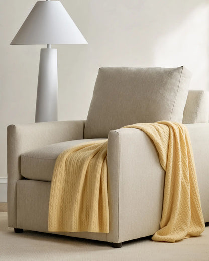 Cable Knit Cashmere Throw - US 7688