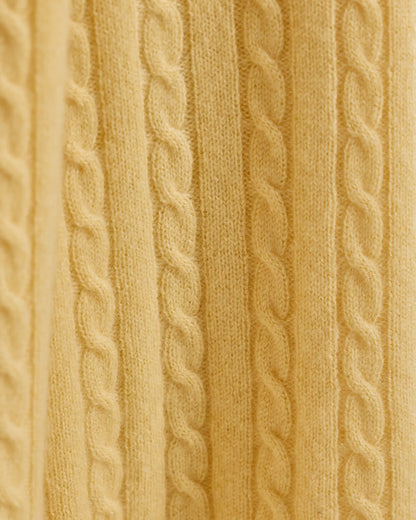 Cable Knit Cashmere Throw - US 7688