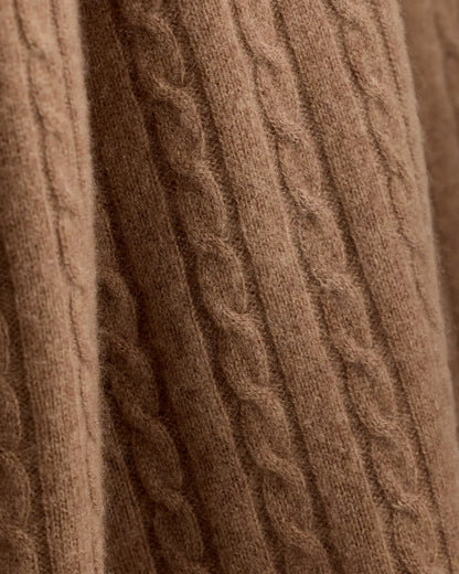 Cable Knit Cashmere Throw - US 4136