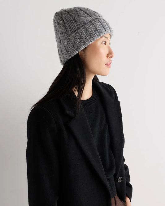 Mongolian Cashmere Cable Knit Beanie - US 2489