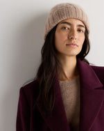 Mongolian Cashmere Cable Knit Beanie - US 4776