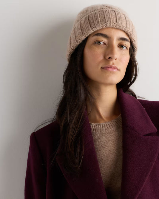 Mongolian Cashmere Cable Knit Beanie - US 4776