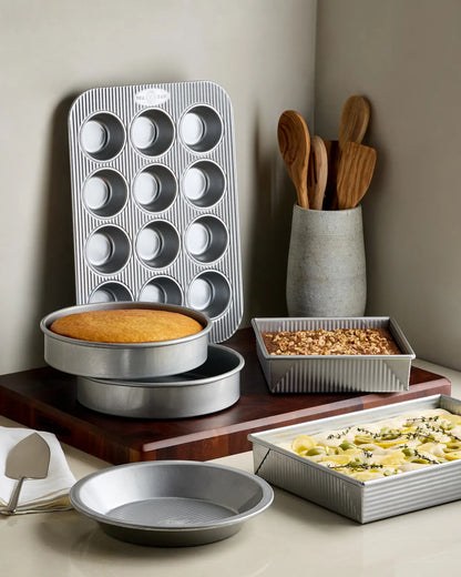 6-Pc Nonstick Steel Cake & Pie Bakeware Set by USA Pan - US 8344