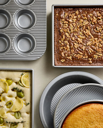 6-Pc Nonstick Steel Cake & Pie Bakeware Set by USA Pan - US 8344