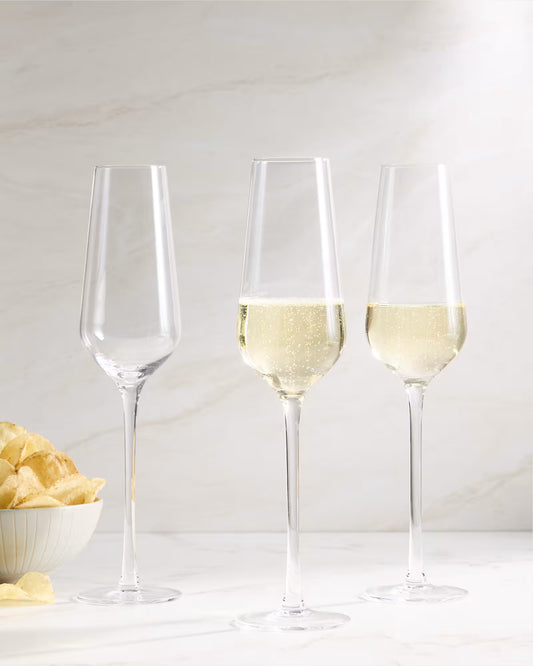 Mouth Blown Champagne Flute, Set of 4 - US 9386