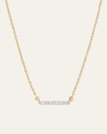 14K Gold Diamond Petite Bar Necklace - US 8607