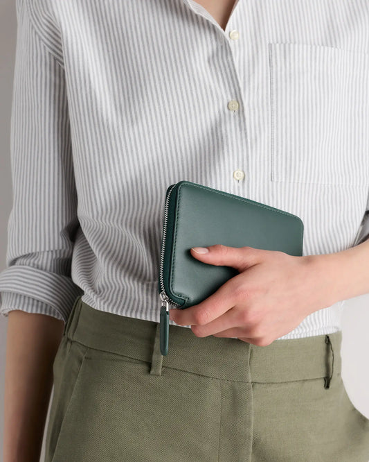 Nappa Leather RFID Zip Travel Wallet - US 3794