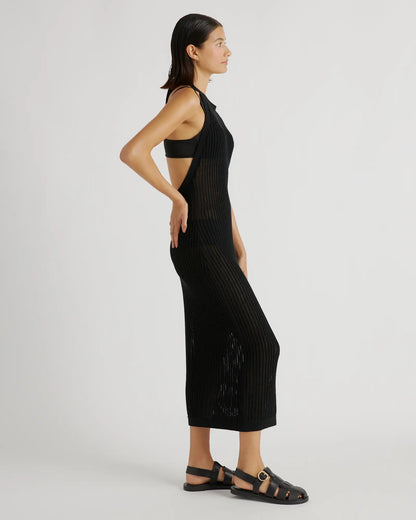 100% Organic Cotton Open-Knit Cover-Up Maxi Dress - US 5022