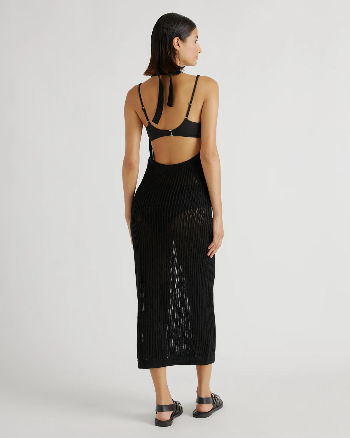 100% Organic Cotton Open-Knit Cover-Up Maxi Dress - US 5022