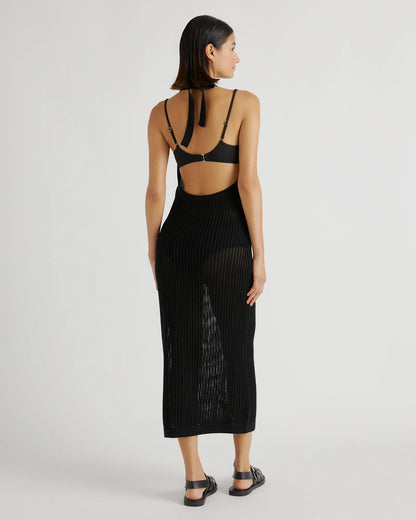 100% Organic Cotton Open-Knit Cover-Up Maxi Dress - US 5022