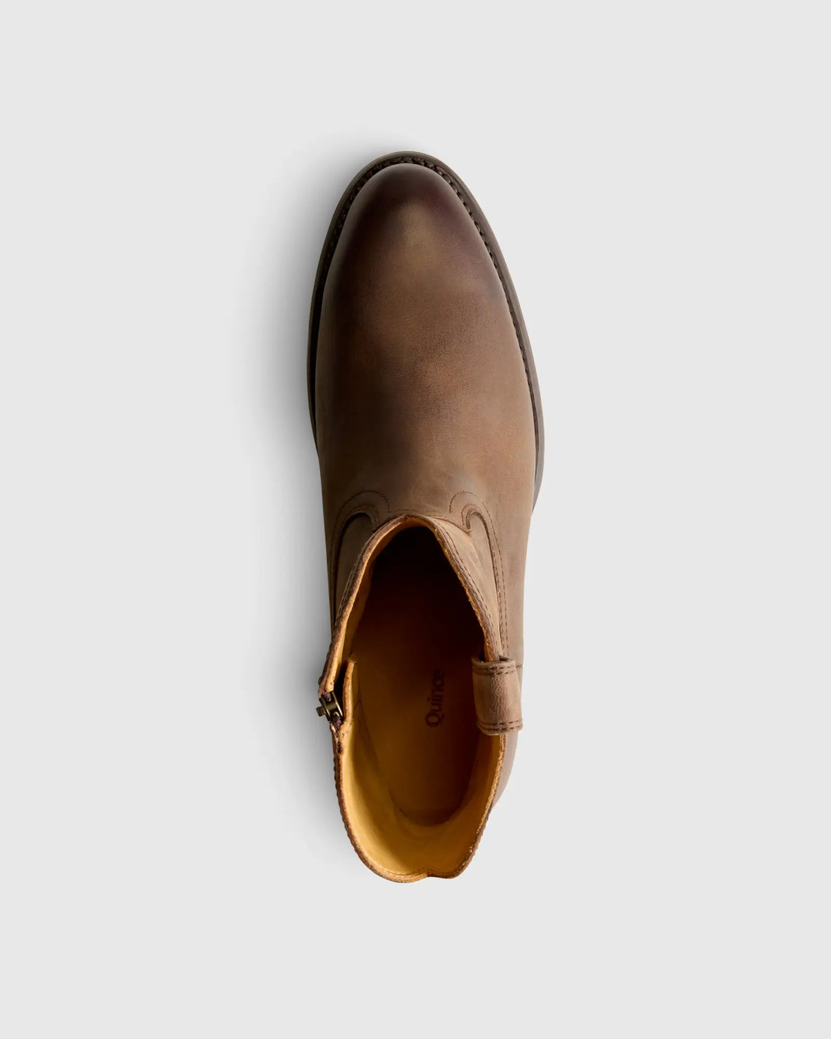 Crafted Leather Western Zip Boot - US 9282