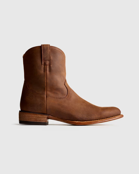 Crafted Leather Western Zip Boot - US 2527