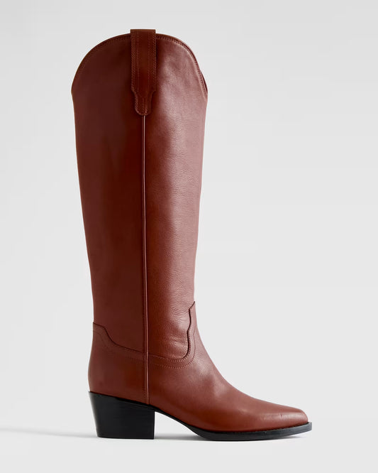Italian Leather Tall Western Boots - US 3590