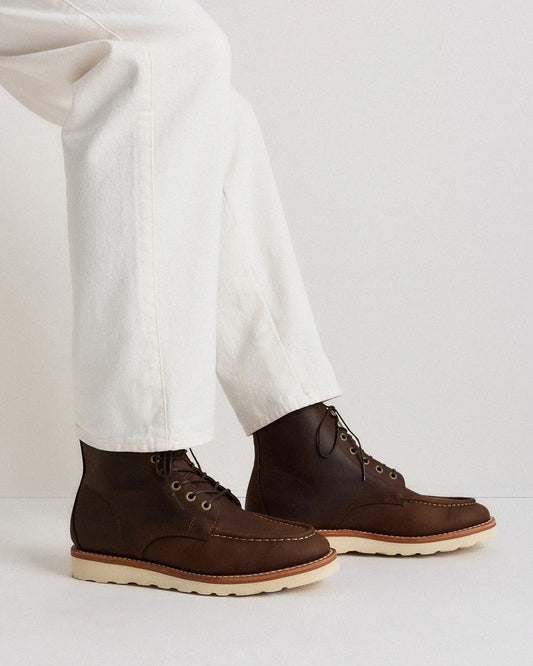 Crafted Leather Moc Toe Boot - US 1216