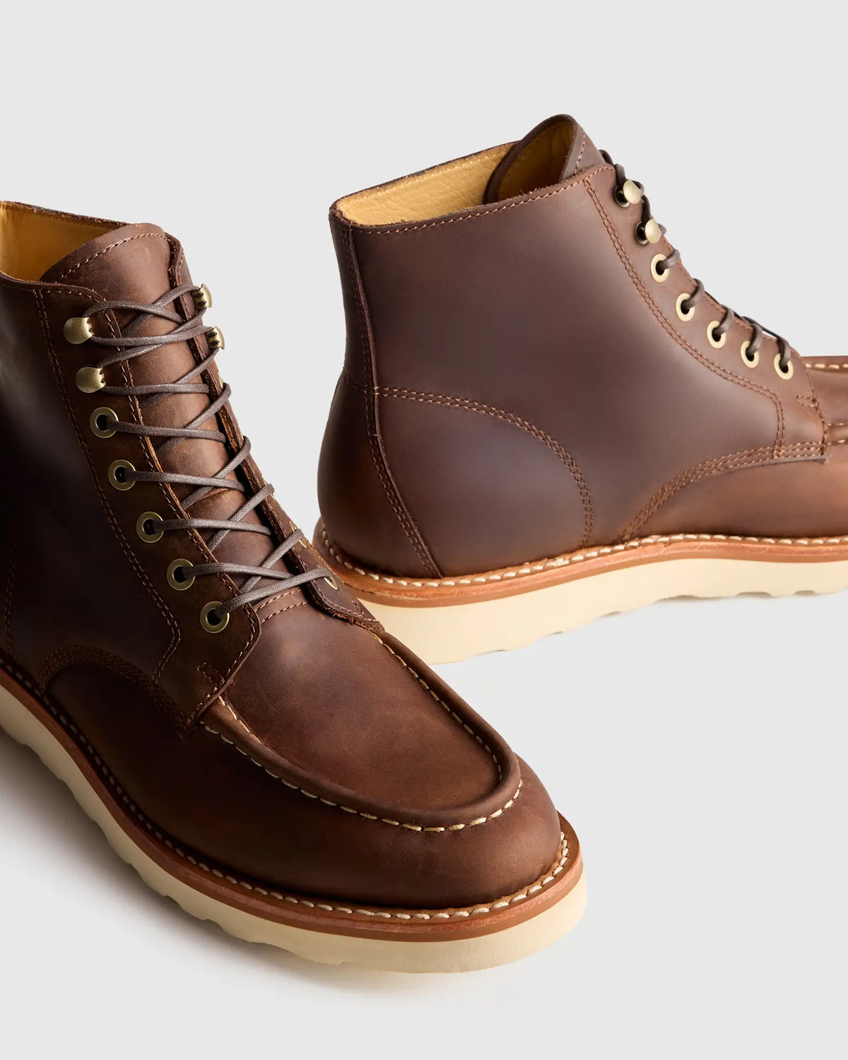 Crafted Leather Moc Toe Boot - US 1216