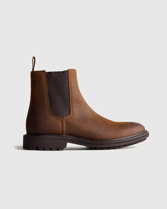 Rugged Leather Lug Sole Chelsea Boot - US 8501