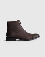 Crafted Leather Cap Toe Lace Up Boot - US 7541