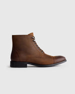 Crafted Leather Cap Toe Lace Up Boot - US 3891