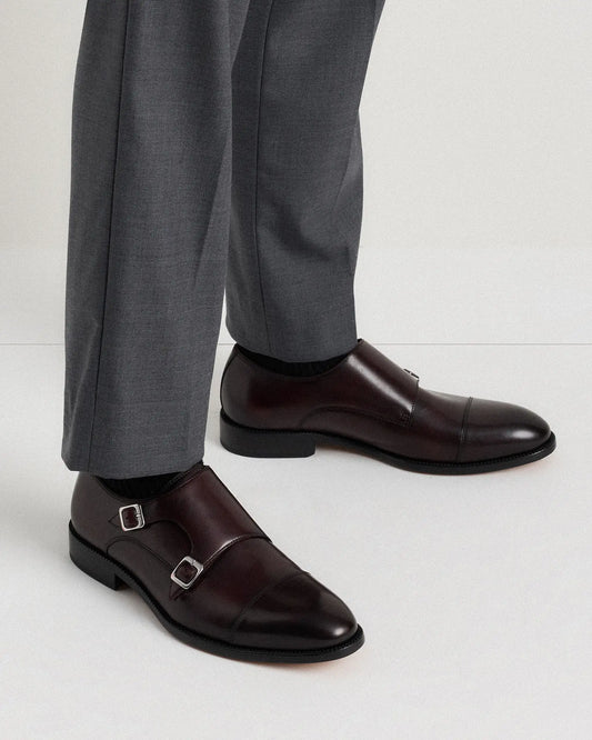 Italian Leather Monk Strap Oxford - US 4625