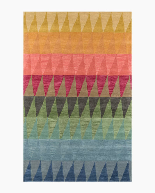 Rainbow Geo Hand-Tufted Rug - US 7515