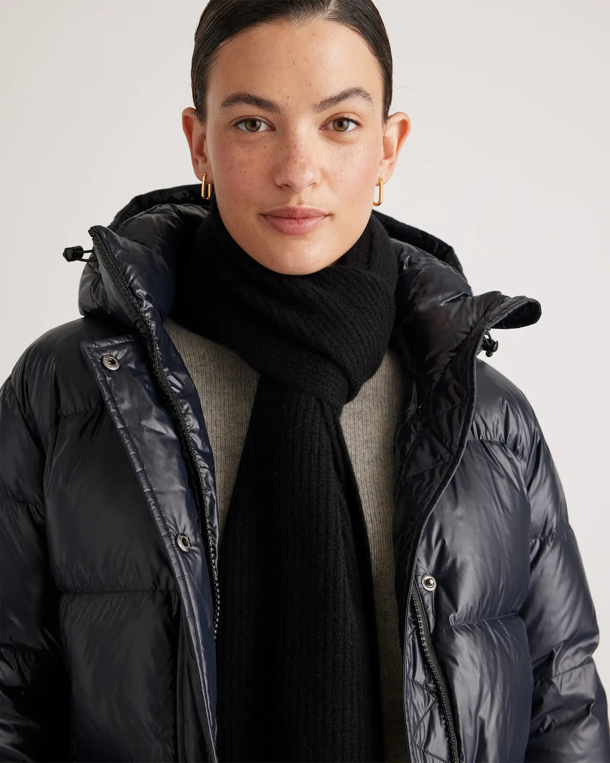 Mongolian Cashmere Ribbed Scarf - US 0675