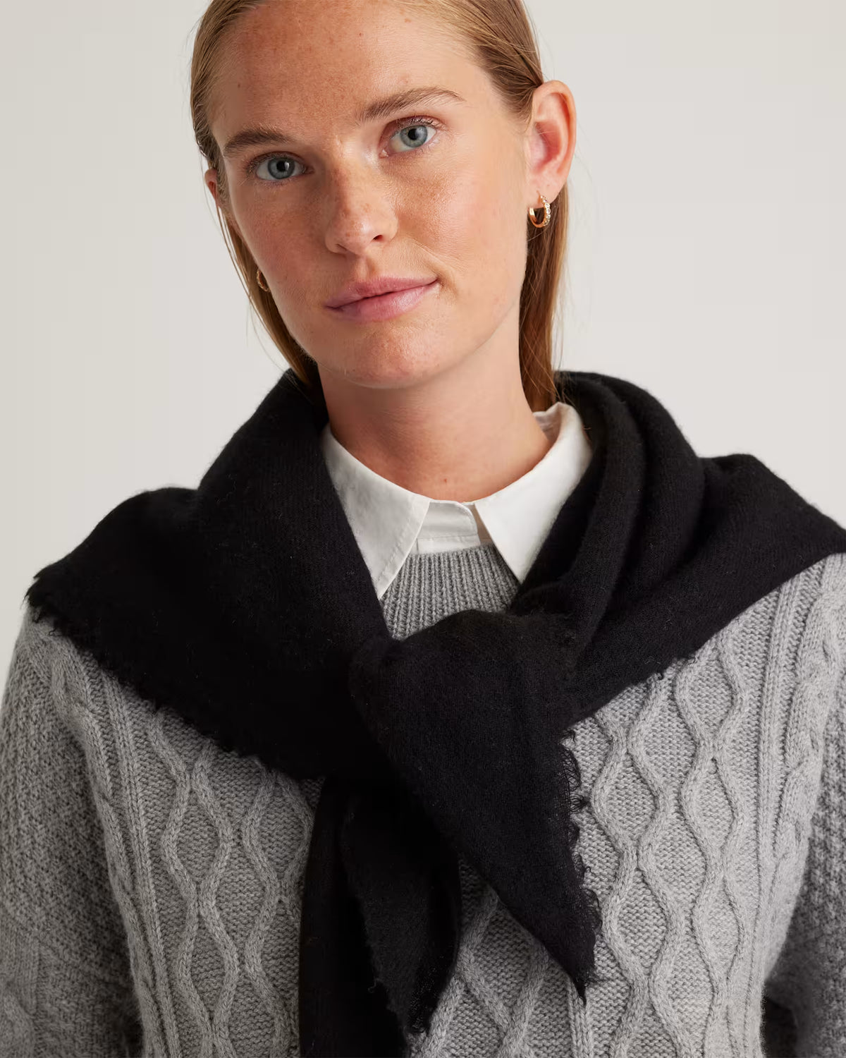 Mongolian Cashmere Square Scarf - US 7336