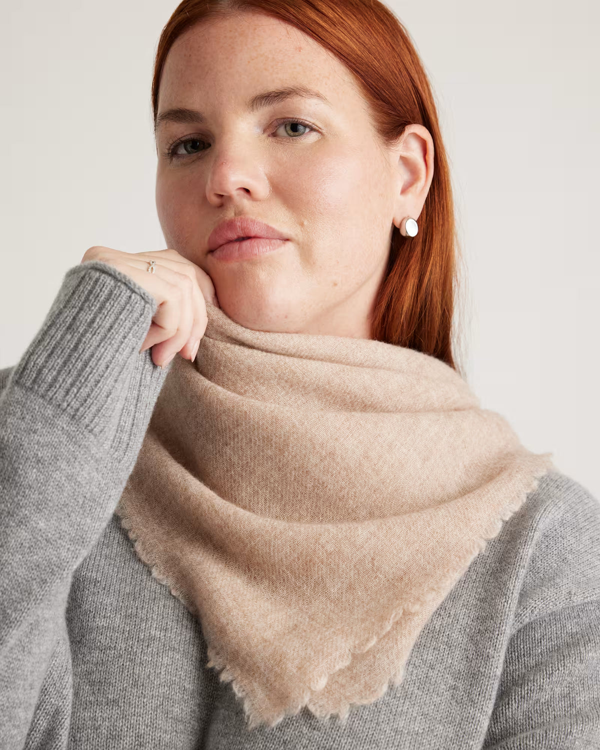 Mongolian Cashmere Square Scarf - US 7400
