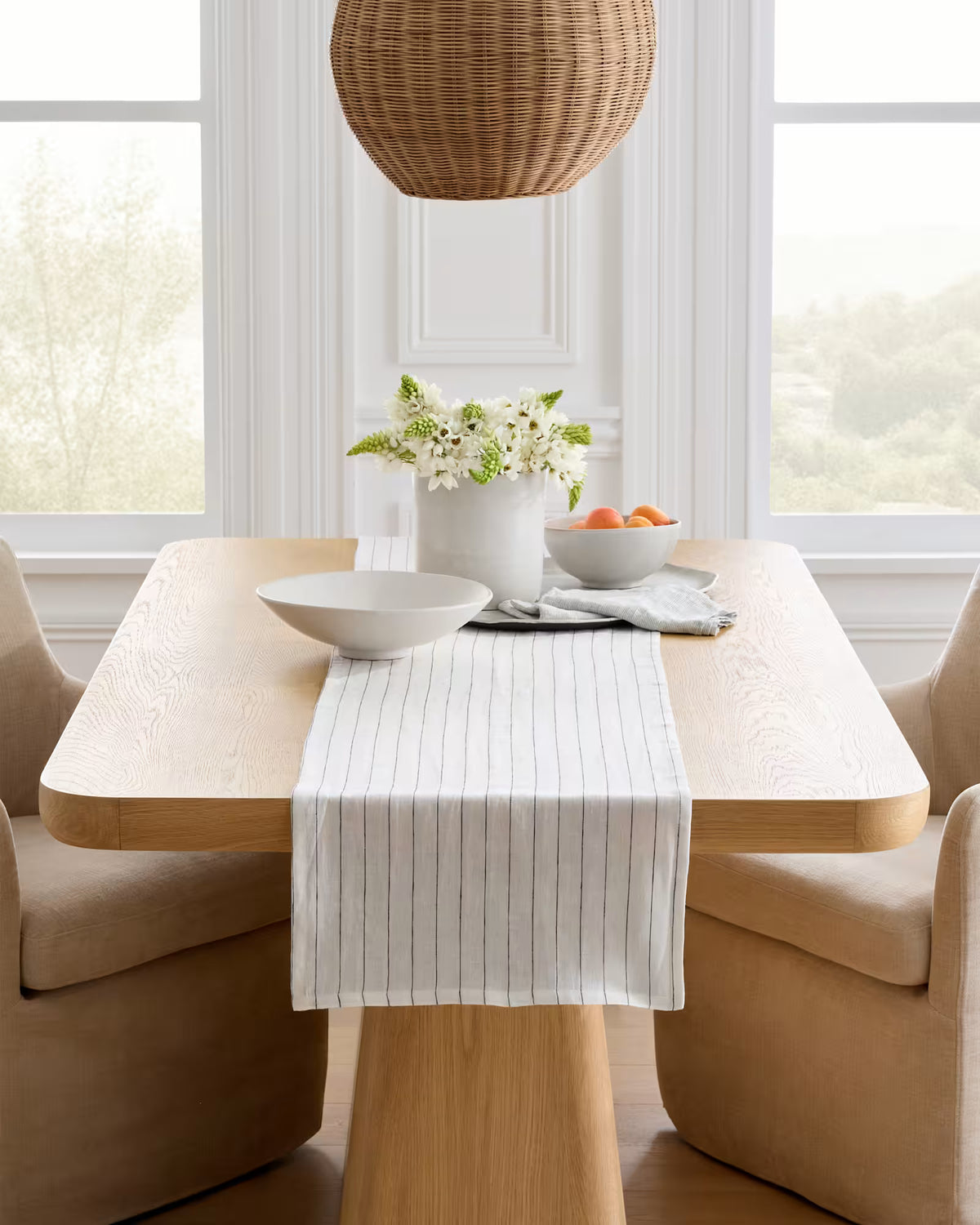 European Linen Pencil Stripe Table Runner - US 3401
