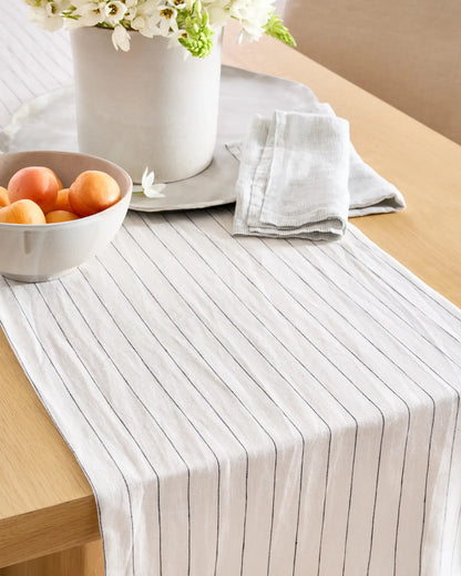 European Linen Pencil Stripe Table Runner - US 3401