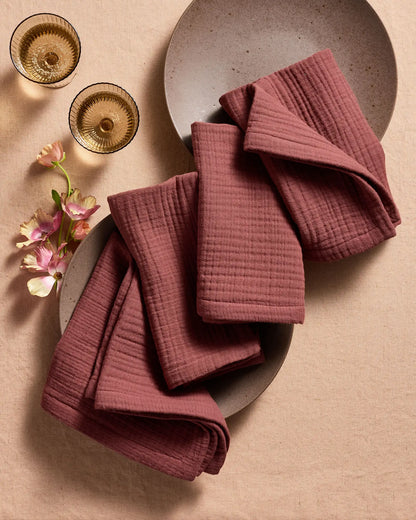 Organic Cotton Gauze Napkins, Set of 12 - US 0313
