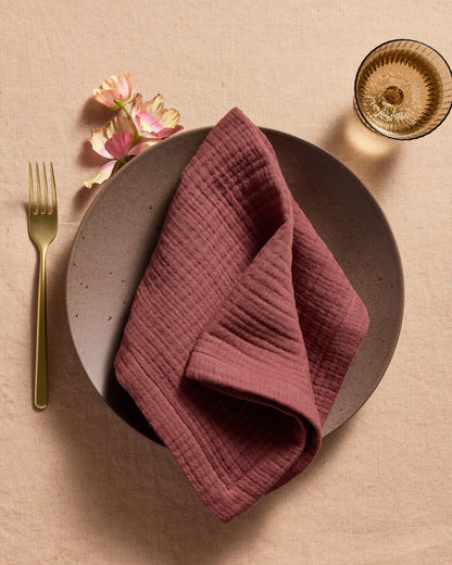 Organic Cotton Gauze Napkins, Set of 12 - US 0313