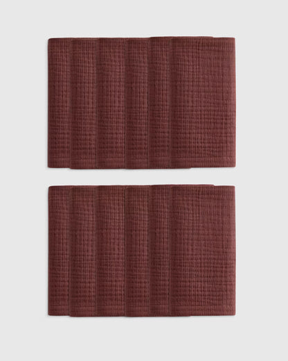Organic Cotton Gauze Napkins, Set of 12 - US 0313