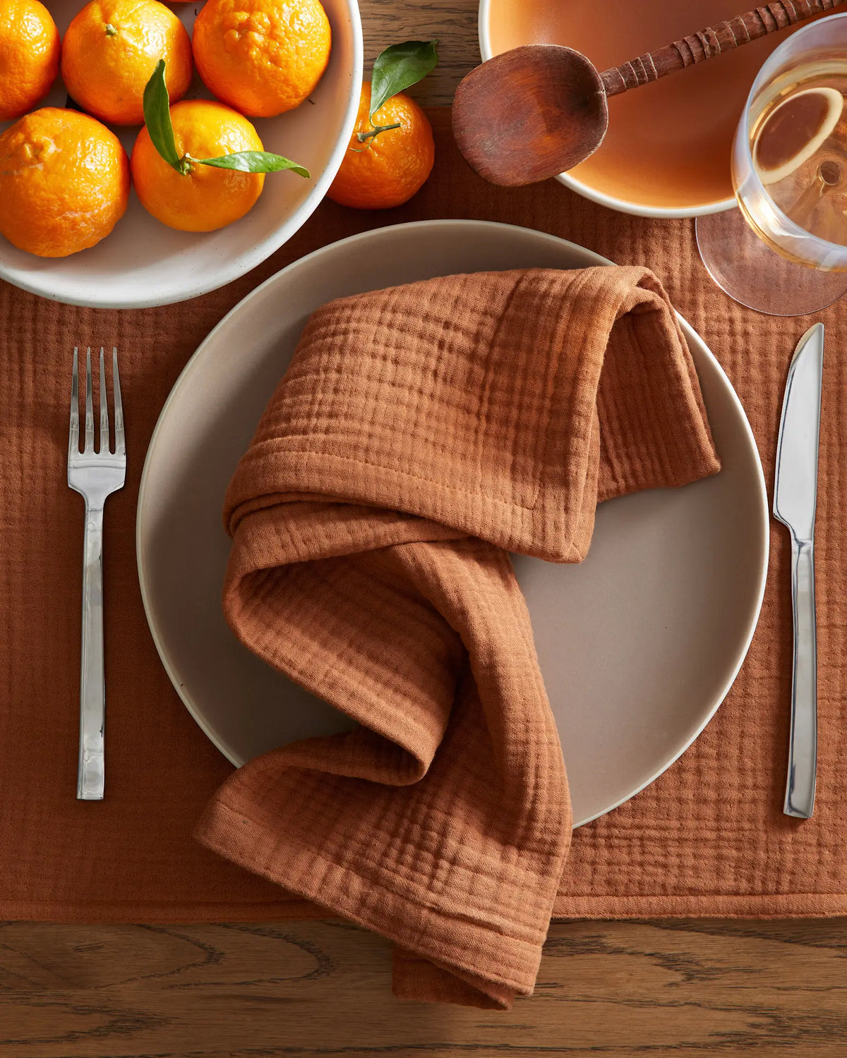 Organic Cotton Gauze Napkins, Set of 12 - US 0978