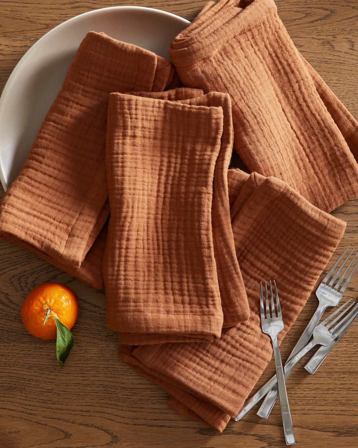 Organic Cotton Gauze Napkins, Set of 12 - US 0978