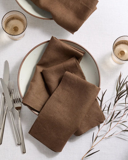 European Linen Wide-Hem Napkins, Set of 8 - US 5296