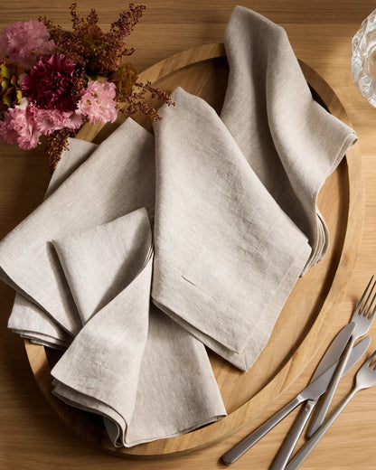 European Linen Wide-Hem Napkins, Set of 12 - US 4946